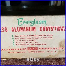 Vintage 6 Ft Evergleam Pom Pom Aluminum Christmas Tree Rare 78 Branch Silver