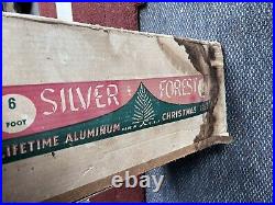 Vintage 6 Ft SILVER FOREST Silver Aluminum Christmas Tinsel Tree