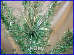 Vintage 6' Peco Green & Silver Aluminum Pom Pom Christmas Tree