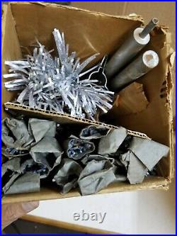 Vintage 6 ft Christmas Pine Brand Aluminum Tinsel Christmas tree in Box