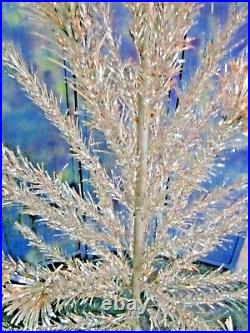Vintage 6 ft Sparkler silver aluminum pom-pom Christmas tree