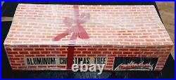 Vintage 6ft Aluminum Christmas Tree In Original Brick Chimney Box Complete Clean
