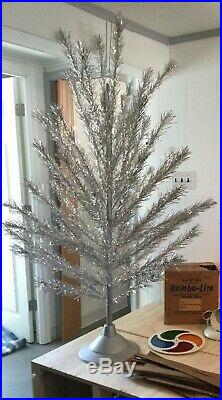 Vintage 6ft Silver Aluminum Christmas Tree