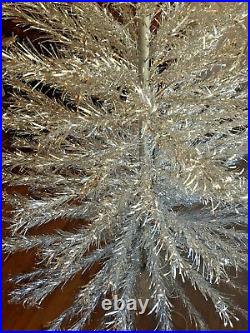 Vintage 7' Alum Peco Christmas Tree Silver Deluxe 193 Branches Color Wheel & Sta