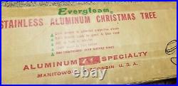 Vintage 7' EVERGLEAM Stainless Aluminum Silver 103 Branch Christmas Tree & Stand