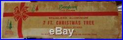 Vintage 7 FT Silver Evergleam Pom Pom Christmas Tree 100 Branches + Box