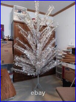 Vintage 7' Silver Aluminum Christmas Tree Branches Stand & Original Box