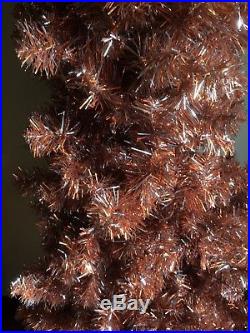 Vintage 8' Narrow Christmas Tree Rare Copper And Silver Colour MCM