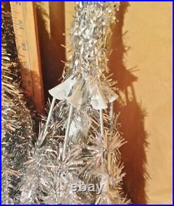 Vintage 90's Silver Aluminum Christmas Tree 5 Feet Tall Nice Size
