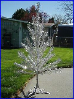 Vintage Aluminum 4 Silver SPARKLER Christmas Tree Retro Mid Century Modern