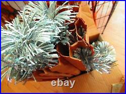 Vintage Aluminum Christmas Tree 4 Ft Pom Pom 31 Branch With Box Taper Tree Rare