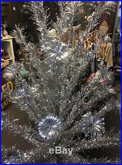 Vintage Aluminum Christmas Tree 6 1/2 foot Silver Tree, Famous Keystone Corp
