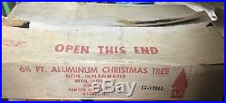 Vintage Aluminum Christmas Tree 6 1/2 foot Silver Tree, Famous Keystone Corp