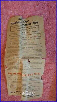 Vintage Aluminum Christmas Tree 6.5ft United states Silver co. Scranton PA