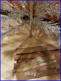 Vintage Aluminum Christmas Tree 6 Foot POM POM Holiday House All 52 Branches