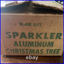 Vintage Aluminum Christmas Tree Mid Century Sparkler Star Band W-498 3.5