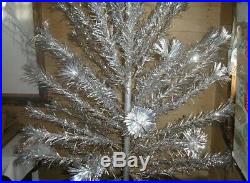 Vintage Aluminum Christmas Tree Pom Pom 6 Silver Mcm 50s 60s 55 Branch Retro