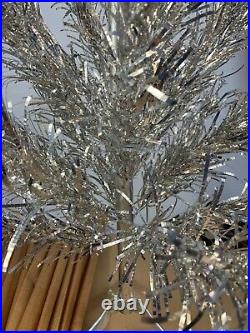 Vintage Aluminum Mid Century Christmas Tree Silver Metal Evergleam 50s 60s Decor