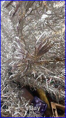 Vintage Aluminum Retro MCM Christmas Tree Silver Crinkle Branches