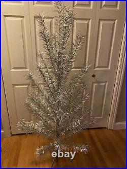 Vintage Aluminum Silver Christmas Tree, 6 Foot, With All 49 Branches