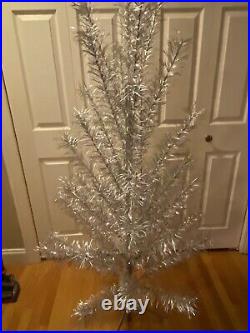 Vintage Aluminum Silver Christmas Tree, 6 Foot, With All 49 Branches
