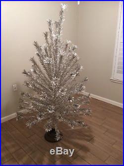Vintage Aluminum Silver Tinsel 6 Ft. Christmas Tree with Box Evergleam