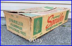 Vintage Aluminum Sparkler Christmas Tree COMPLETE with Box & Papers 6FT Xmas MCM