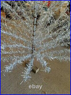 Vintage Antique 6ft 52 Branches Aluminum Silver Sparkler Christmas Tree