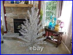 Vintage Arandell Silver Glow 6 1/2 ft Stainless Aluminum Silver Christmas Tree
