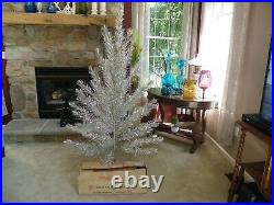 Vintage Arandell Silver Glow 6 1/2 ft Stainless Aluminum Silver Christmas Tree