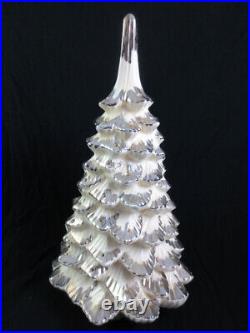 Vintage Atlantic Mold Silver & White Hor d'oeuvres Christmas Tree with Plates