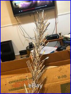 Vintage Boxed SPARKLER Aluminum Christmas Tree 6 Ft With Stand Silver Tree
