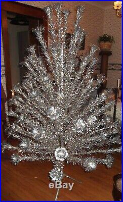 Vintage Christmas SILVER FOREST 6.5 ft. Aluminum Pom Pom Tree 81 Branches