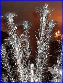 Vintage Christmas SILVER FOREST 6.5 ft. Aluminum Pom Pom Tree 81 Branches
