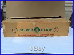 Vintage Christmas Silver Glow 6 Foot Aluminum Tree With Penetray Color Wheel