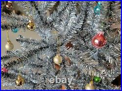 Vintage Christmas Silver Tinsel Tree 5 and a 1/2 feet tall Box