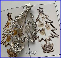 Vintage Christmas Tree Brooch Pin Longaberger Baskets Silver Book Piece Htf Rare