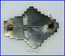 Vintage Christmas Tree Cubist Art Deco Brooch Jewelry Silver Germany 1930