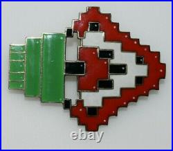 Vintage Christmas Tree Cubist Art Deco Brooch Jewelry Silver Germany 1930