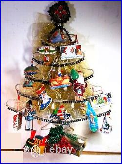 Vintage Christmas Tree of 15 Metal Dated Hallmark Ornaments 1980 to Now 24 Tree
