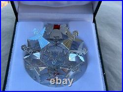 Vintage Christofle Paris Christmas Tree Ornament Silver Plate Angels 1995 NEW