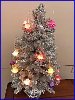 Vintage Christopher Radko Shiny Brite Bubble Light Silver Christmas Tree Htf