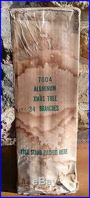 Vintage Consolidated 4 Ft. Aluminum Pom Pom Tree Silver Original Box