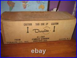 Vintage Duralite Silver 6 1/2 feet Aluminum Christmas Tree in Original Box