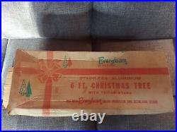 Vintage EVERGLEAM 91 Branch Stainless Aluminum 6 Ft. Christmas Tree Tripod Stand