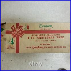 Vintage Evergleam 4' Aluminum Christmas Tree With Color Wheel