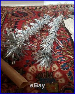 Vintage Evergleam 4 foot Aluminum Pom tree 58 branches complete, stand, no box