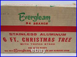 Vintage Evergleam 6 Ft. Tall 94 Branch Aluminum Christmas Tree