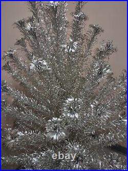 Vintage Evergleam Aluminum 6 Ft 94 Branch Silver Christmas Tree Stand Box