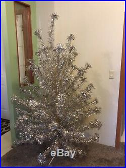 Vintage Evergleam Aluminum Silver Christmas Tree 6 Foot with 94 Branches